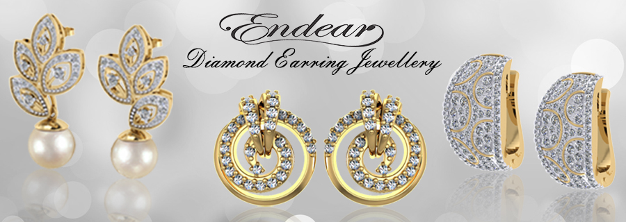 Endear designer diamond & gold earrings